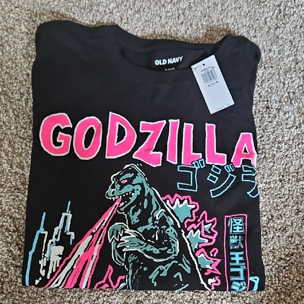 Old Navy Black Godzilla Graphic Tee